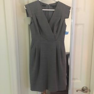 Banana Republic Charcoal V-Neck Midi Dress